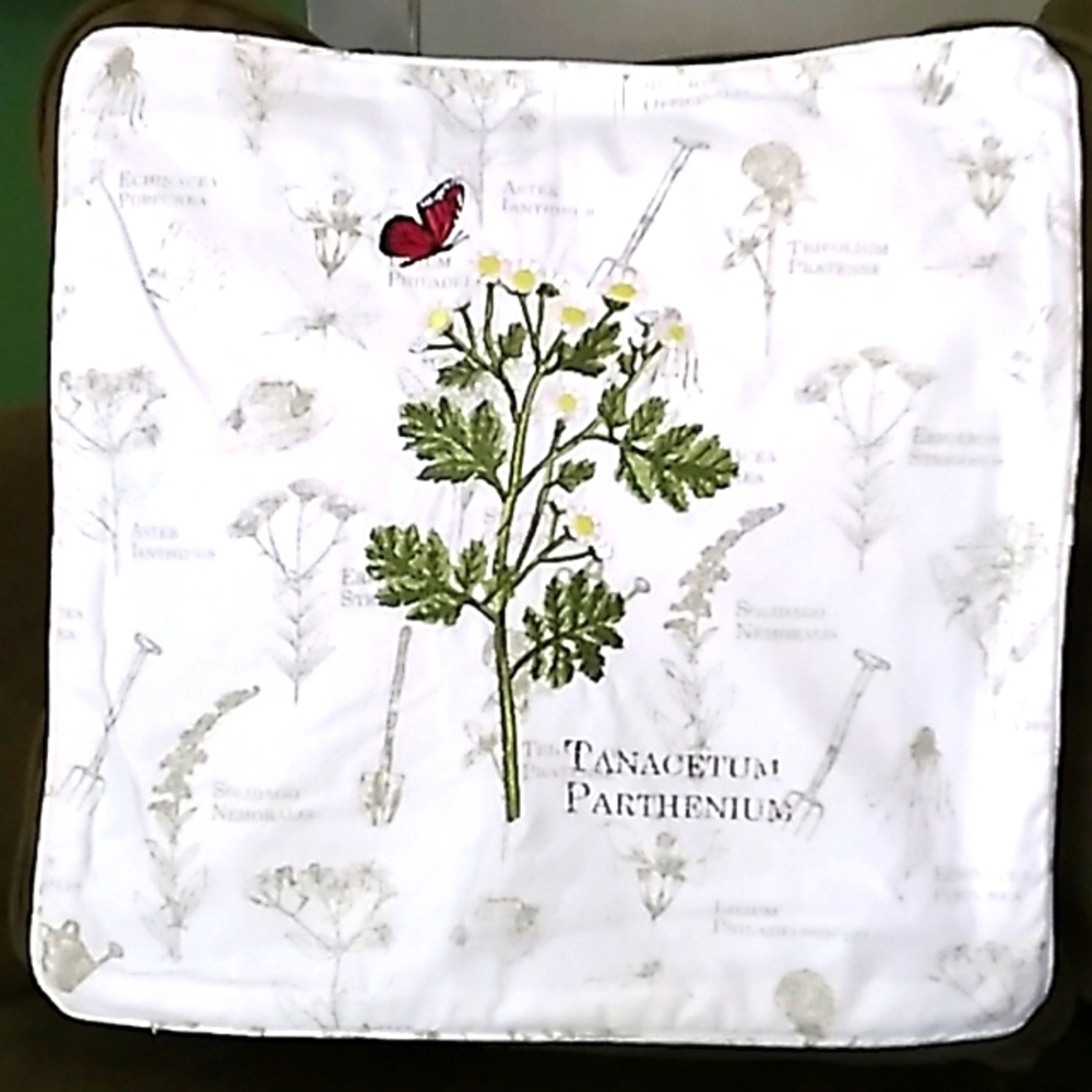 NWOT Embroidered Floral Cushion Cover  16" x 16".